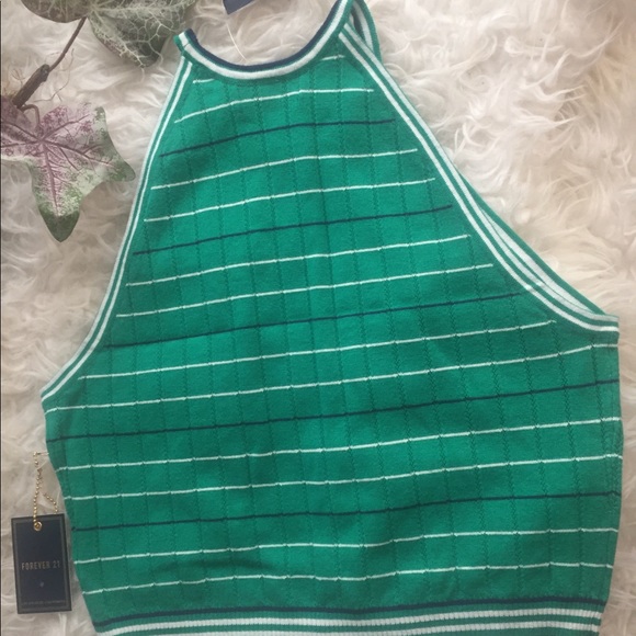 NWT Forever 21 Stripe Knit Crop Top. Size Large. - Picture 4 of 4